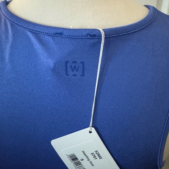 Wolford Womens Athletic Workout Yoga Sleeveless Racerback Top Dazzling Blue SZ S - Picture 5 of 7